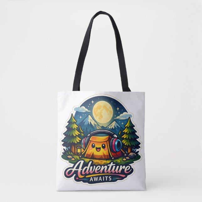 Bolsa de mão de acampamento Kawaii fofa espera ave (Frente)