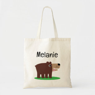 Bolsa de mão de desenho animado de ursinho marrom
