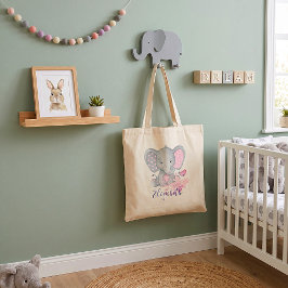 Bolsa de mão de elefante bebê em aquarela fofa