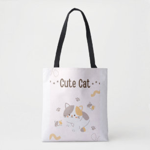 Bolsa de mão de gato fofo Bolsa de lona de gato