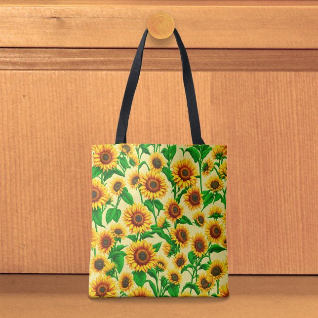 Bolsa de mão de girassóis (Tote bag with sunflowers)