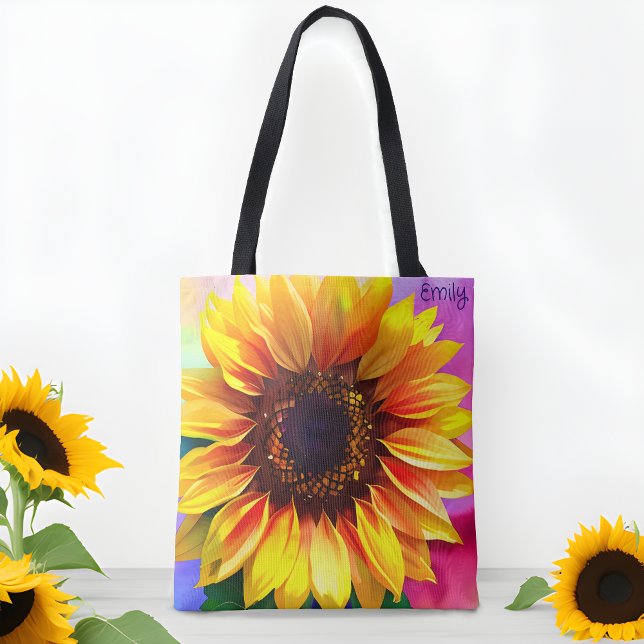 Bolsa de mão de girassol brilhante e colorida (Nature's Bloom, Personal Gloom! 🌻👜)