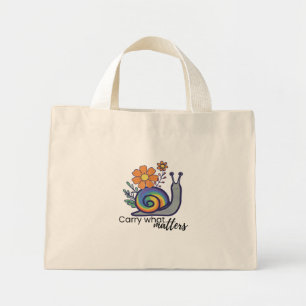 Bolsa de mão de lona com caracol arco-íris retrô f