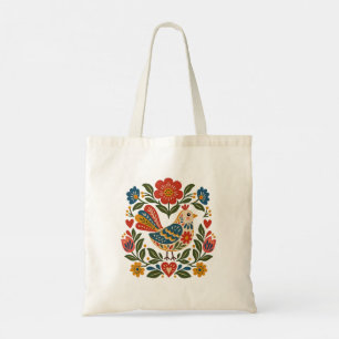 Bolsa de mão de pássaro de arte popular escandinav