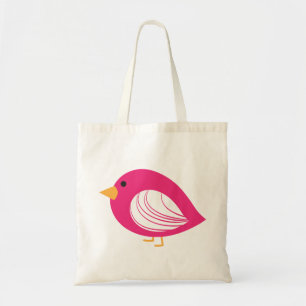 Bolsa de mão de pássaros excêntricos cor-de-rosa c
