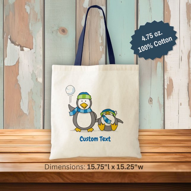 Bolsa de mão de pinguins jogando bola de neve (Criador carregado)