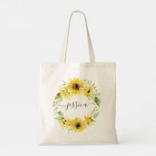 Bolsa de mão elegante de jardim de girassóis