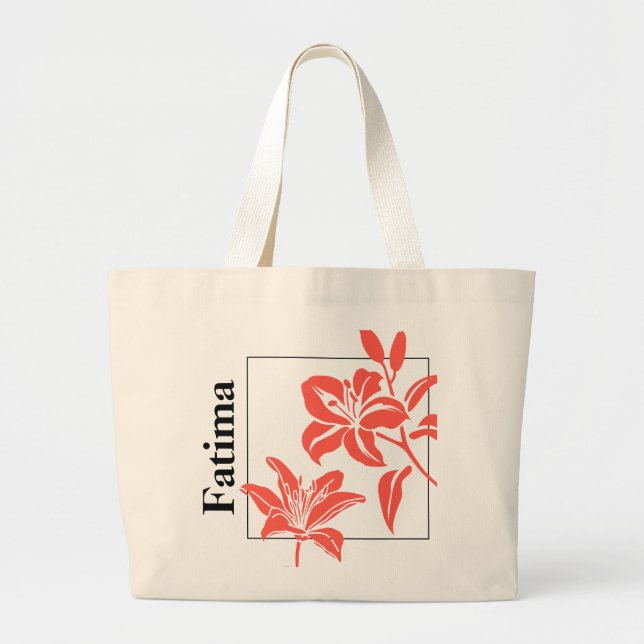 Bolsa de mão elegante personalizada com lírio de t (Frente)