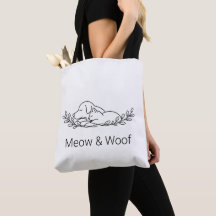Bolsa de mão em arte linear minimalista de cachorr