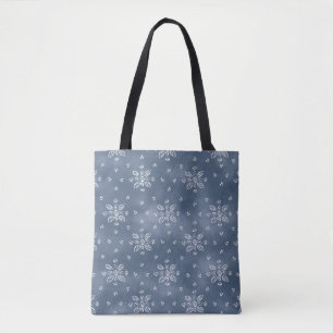 Bolsa de mão em azul ardósia com estampa floral ét
