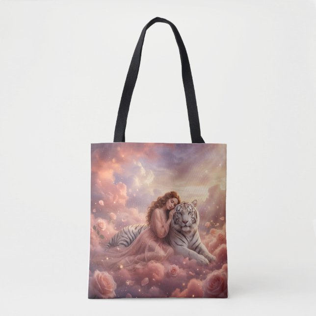 Bolsa de mão fantasia do Tigre Branco Celestial (Frente)