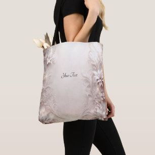 Bolsa de mão floral em marfim branco