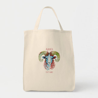 Bolsa de mão floral personalizada com o ano de Ári