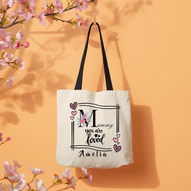 Bolsa de mão floral personalizada para mães (Criador carregado)