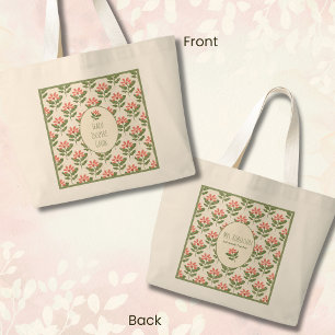 Bolsa de mão floral personalizada para professores