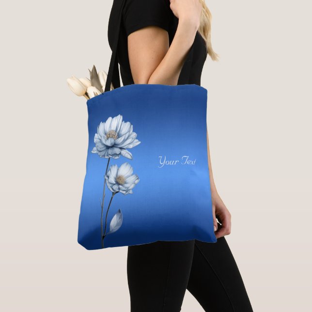Bolsa de mão Flores Aquarela Azul (Close Up)