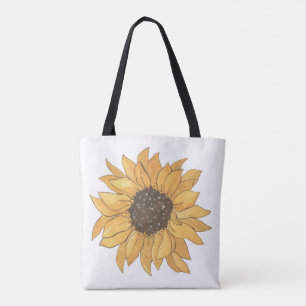 Bolsa de mão grande botânica de girassol vibrante