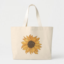 Bolsa de mão grande botânica de girassol vibrante