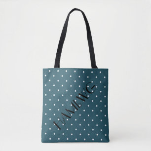 Bolsa de mão HAMbWG - Verde azulado com bolinhas
