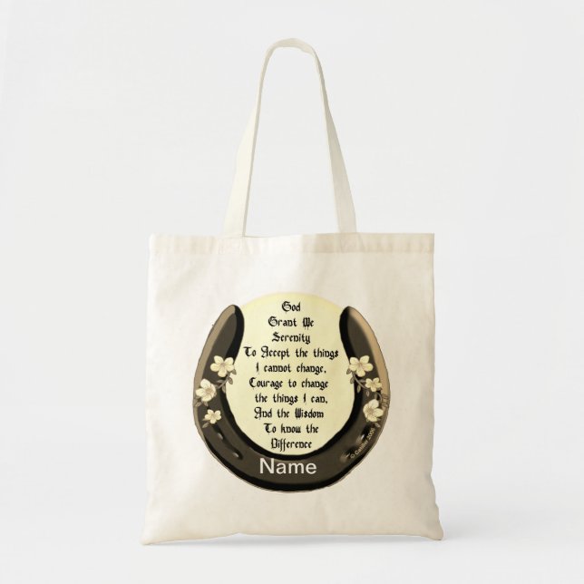 Bolsa de mão Horseshoe  oração da serenidade (Frente)