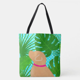 Bolsa de mão Ilha Tropical Verde Cachorro Amarelo