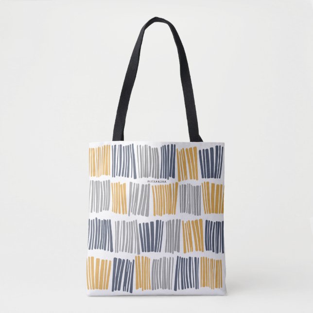 Bolsa de mão laranja cinza Moderno com Linhas Abst (Frente)