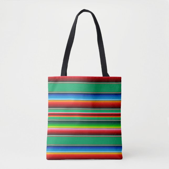 Bolsa de mão listrada Mexicana Zarape Serape (Frente)