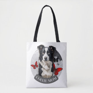 Bolsa de mão Mãe Border Collie - Borboleta Vermelh