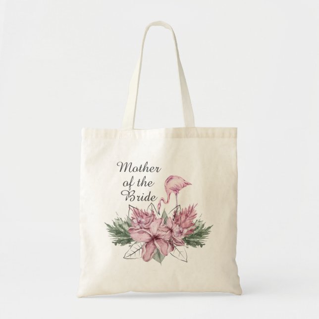 Bolsa de mão Mãe da Noiva Rosa Floral Flamingo (Frente)