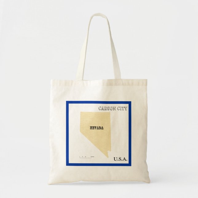 Bolsa de mão - Mapa do contorno de Nevada com Cida (Frente)
