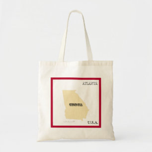 Bolsa de mão - Mapa do estado da Geórgia com cidad