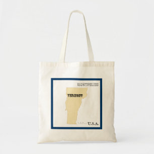 Bolsa de mão - Mapa do estado de Vermont com cidad