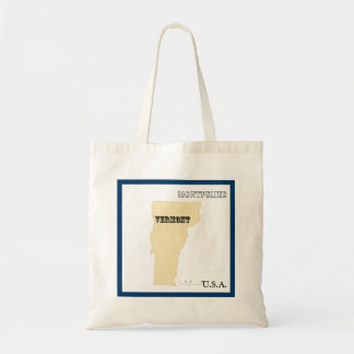 Bolsa de mão - Mapa do estado de Vermont com cidad