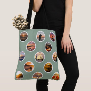Bolsa de mão moderna personalizada com colagem de 