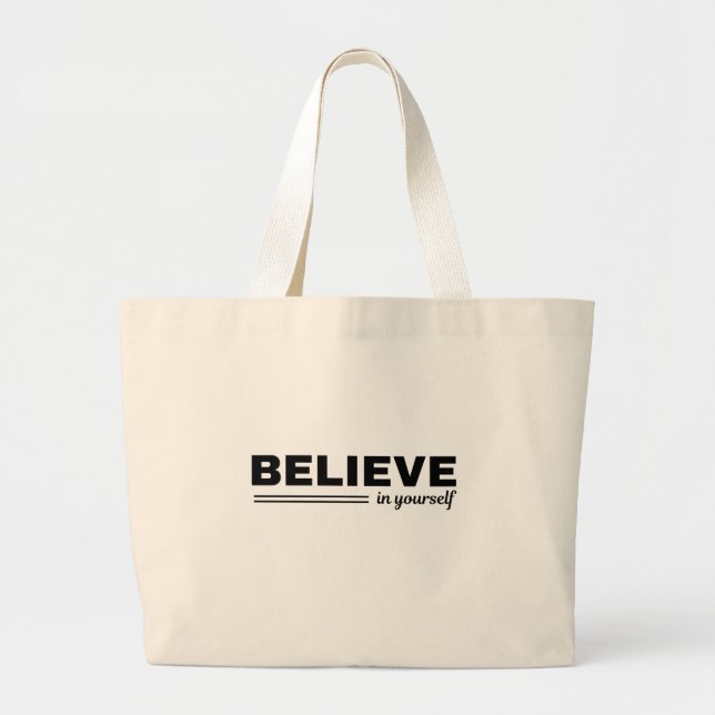Bolsa de mão motivacional Acredite em Si Mesmo (Frente)