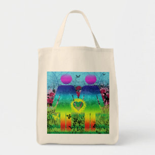 Bolsa de mão Orgânica, Amor Grunge Arco-íris Abstr