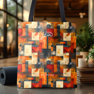 Bolsa de Mão Personalizada Abstrata Laranja Quente