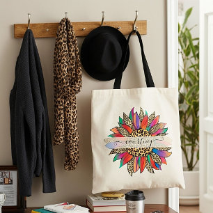 Bolsa de mão personalizada com estampa de arco-íri