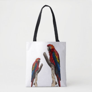 Bolsa de mão personalizada com estampa de papagaio