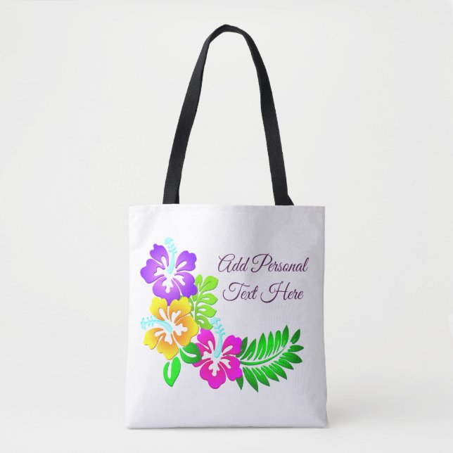 Bolsa de mão personalizada com flores florais (Frente)