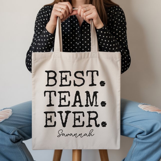Bolsa de Mão Personalizada Melhor Equipe de Todos  (Best Team Ever Tote Bag Employee Appreciation Gift for Team, Best Team Ever Tote Bag Gift for Her)
