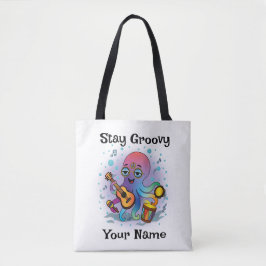 Bolsa de mão personalizada | Polvo retrô | Nome e