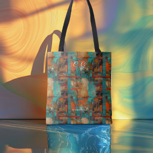 Bolsa de Mão Personalizada Urbana Abstrata com Ini