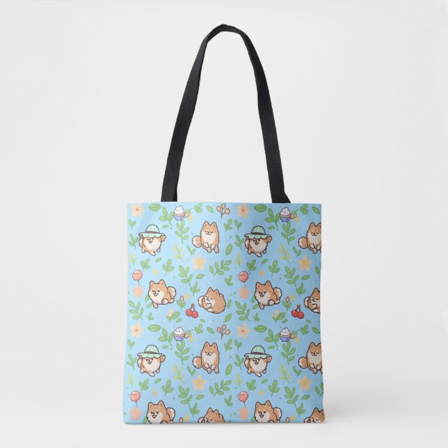 Bolsa de mão Pomeranian Spring Pastel para Mãe de  (Frente)