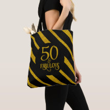 Bolsa de mão preta e dourada 50 e Fabulosa