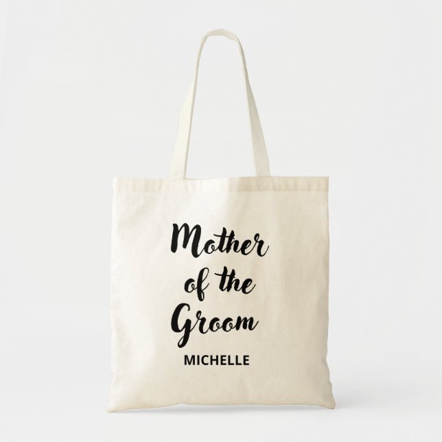 Bolsa de Mão Preta Personalizada Mãe do Noivo (Frente)
