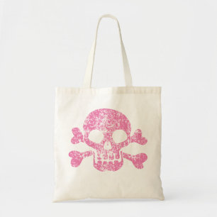 Bolsa de mão Rosa Caveira e Ossos Cruzados Desgast