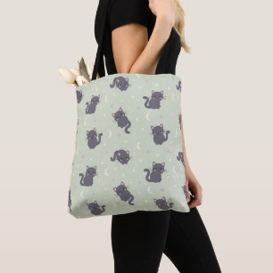 Bolsa de mão sage com gato cinza fofo