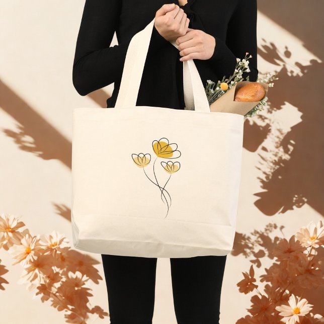 Bolsa de mão simples minimalista com flores (Criador carregado)