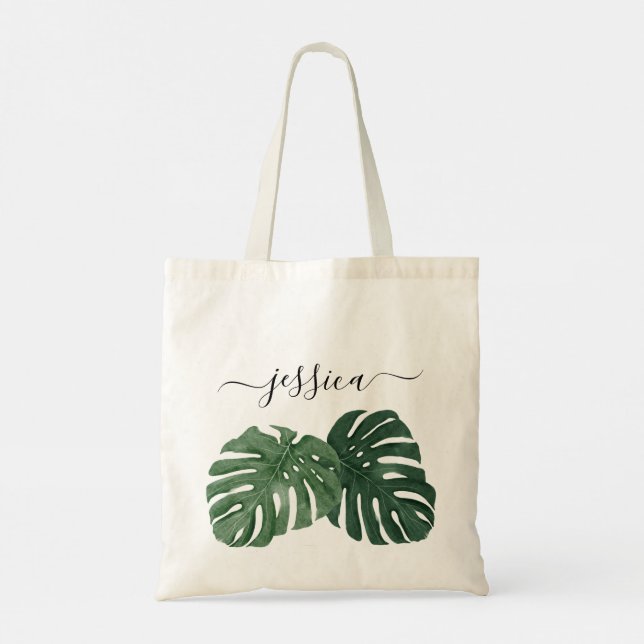Bolsa de mão Stylish Tropical Monstera (Verso)